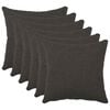 vidaXL Housse de coussin 6 pcs HEERLEN Gris fonc&eacute; 30 x 30 cm Boucl&eacute;