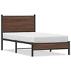 vidaXL Cadre de lit en m&eacute;tal sans matelas ch&ecirc;ne marron 80x200 cm