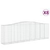 vidaXL Paniers &agrave; gabions arqu&eacute;s 8 pcs 400x50x120/140 cm Fer galvanis&eacute;