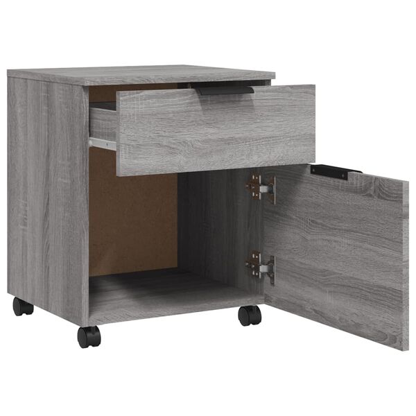 vidaXL Classeur mobile avec roues Sonoma gris 45x38x54 cm Bois