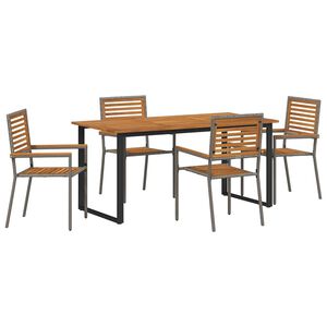 vidaXL Ensemble de salle &agrave; manger pour jardin 5 pc Gris
