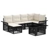 vidaXL Ensemble de canap&eacute; de jardin 7 pc Noir et blanc cr&egrave;me polyrotin