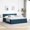 VidaXL Cadre de lit ottoman avec matelas bleu fonc&eacute; 180x200 cm velours