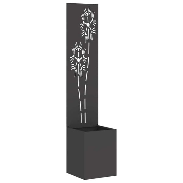 vidaXL &Eacute;cran de confidentialit&eacute; de jardin Floral Noir 32 x 150 cm