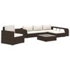 vidaXL Salon de jardin 8 pcs avec coussins r&eacute;sine tress&eacute;e marron