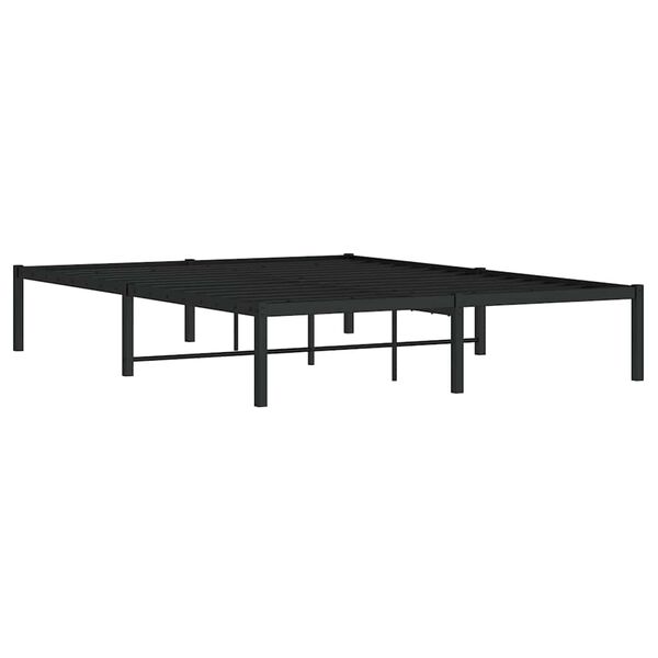 vidaXL Cadre de lit m&eacute;tal sans matelas noir 140x200 cm