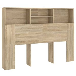 vidaXL Armoire &agrave; t&ecirc;te de lit Ch&ecirc;ne Sonoma 140x19x103,5 cm