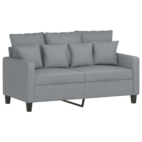 vidaXL Ensemble de canap&eacute;s 3 pcs avec coussins Gris clair Tissu