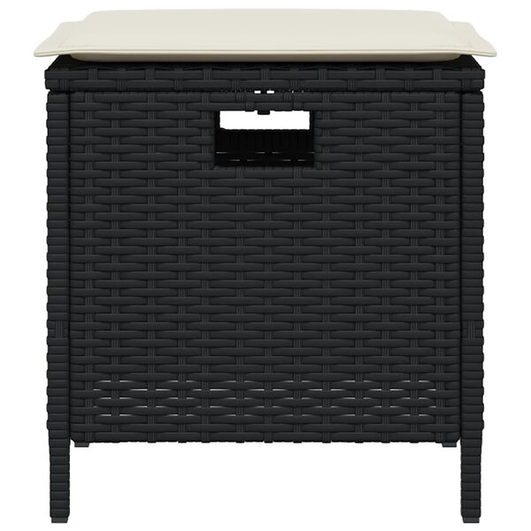 vidaXL Ensemble &agrave; manger de jardin coussins 5pcs noir r&eacute;sine tress&eacute;e