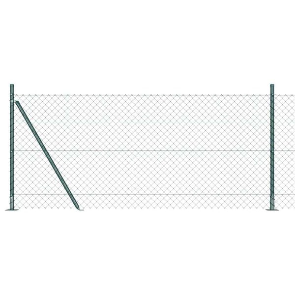 vidaXL Poteau de cl&ocirc;ture. Vert 1 x 25 m (maille 60 x 60 mm) Acier