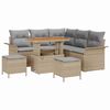 vidaXL Ensemble de canap&eacute; de jardin 8 pc Beige polyrotin