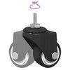 vidaXL Roue pivotante 2 pcs Noir 40,4 x 40,4 x 19,7 mm Fer et nylon