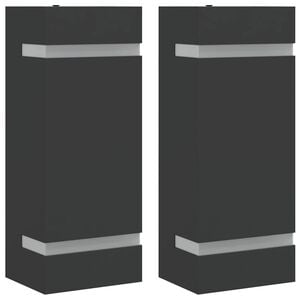 vidaXL Appliques murales d'ext&eacute;rieur 2 pcs noir acier inoxydable
