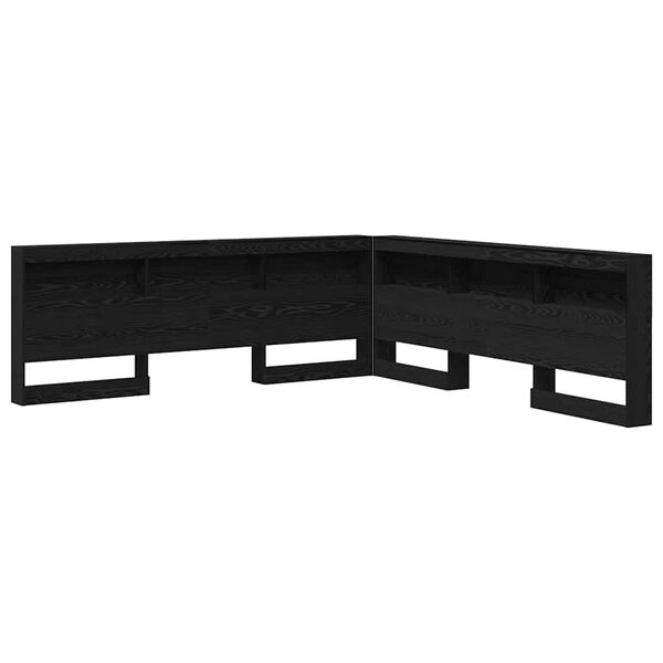 vidaXL T&ecirc;te de lit de rangement Ch&ecirc;ne noir 200 cm Bois d'ing&eacute;nierie