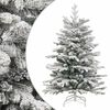 vidaXL Sapin de No&euml;l artificiel &agrave; charni&egrave;res avec neige floqu&eacute;e 120 cm