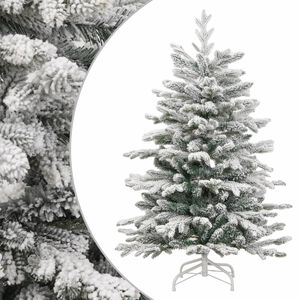 vidaXL Sapin de No&euml;l artificiel &agrave; charni&egrave;res avec neige floqu&eacute;e 120 cm