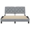 vidaXL Cadre de lit avec LED sans matelas gris clair 120x200 cm tissu