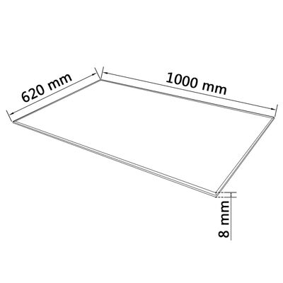 vidaXL Dessus de table rectangulaire en verre trempé 1000 x 620 mm
