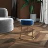 vidaXL Tabouret rond Bleu Velours
