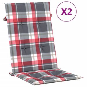 vidaXL Coussins de chaise de jardin &agrave; dossier haut lot de 2 120x50x3cm