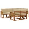 vidaXL Ensemble de canap&eacute;s d'ext&eacute;rieur 7 pc Naturel et Beige Polyester