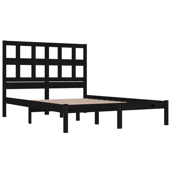 vidaXL Cadre de lit sans matelas noir 200x200 cm bois massif de pin