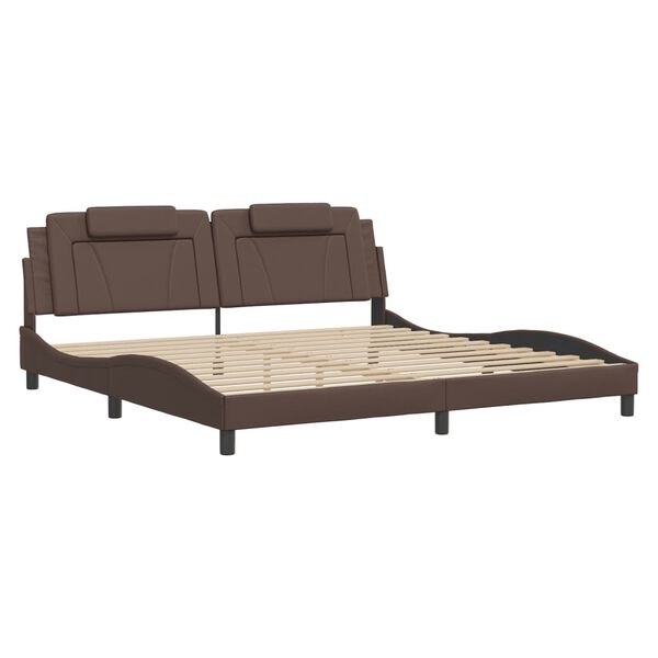 vidaXL Cadre de lit Viana avec LED sans matelas marron 200x200 cm