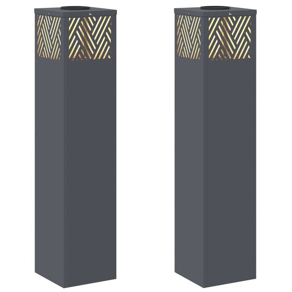 vidaXL Lumi&egrave;re de chemin LED solaire 2 pcs Anthracite