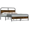 vidaXL Cadre de lit sans matelas 135x190 cm ch&ecirc;ne fum&eacute; bois ing&eacute;nierie