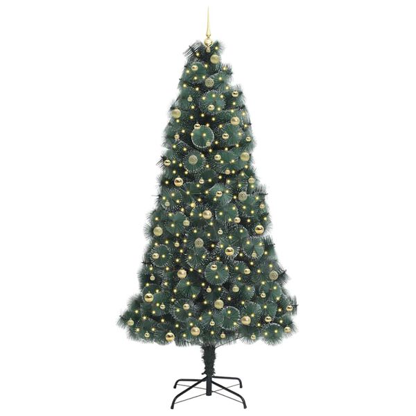 vidaXL Arbre de Noël artificiel pré-éclairé avec ensemble de boules