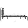 vidaXL Cadre de lit métal sans matelas avec tête de lit noir 140x190cm