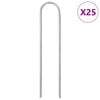 vidaXL Piquets de sol en forme de U 25 pcs 15x3,5 cm acier galvanis&eacute;