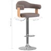 vidaXL Tabourets de bar lot de 2 taupe bois courbé et tissu