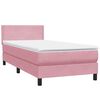 vidaXL Sommier &agrave; lattes de lit avec matelas rose 80x220 cm velours