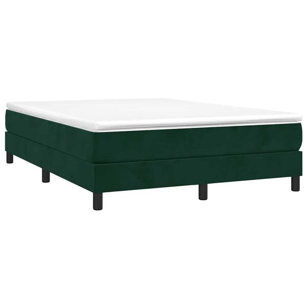 vidaXL Sommier &agrave; lattes de lit et matelas Vert fonc&eacute; 140x190cm Velours