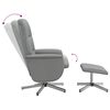 vidaXL Fauteuil inclinable avec repose-pied gris clair tissu