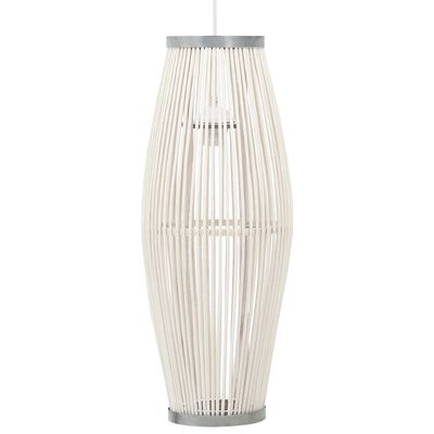 vidaXL Lampe suspendue Blanc Osier 40 W 23x55 cm Ovale E27
