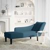 vidaXL Fauteuil long avec accoudoir droit bleu velours