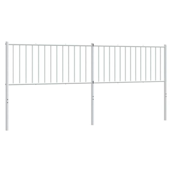 vidaXL T&ecirc;te de lit de remplacement m&eacute;tal blanc 200 cm