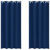 vidaXL Rideaux occultants avec anneaux 2 pc Bleu fonc&eacute; 225 x 140 cm