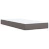 vidaXL Sommier &agrave; lattes de lit avec matelas Gris 100x200 cm Similicuir