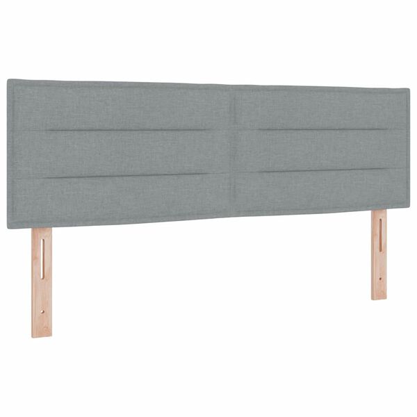 vidaXL Lit &agrave; ressorts avec matelas Gris clair 140 x 190 cm tissu