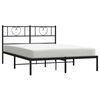 vidaXL Cadre de lit m&eacute;tal sans matelas avec t&ecirc;te de lit noir 120x190cm
