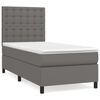vidaXL Sommier à lattes de lit avec matelas Gris 90x190 cm Similicuir