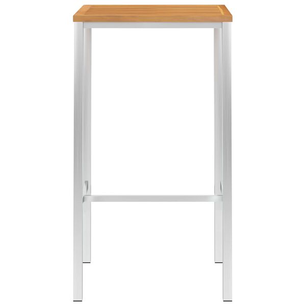 vidaXL Ensemble de bar 3 pcs Bois de teck solide et acier inoxydable