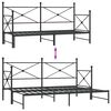 vidaXL Lit de jour avec gigogne sans matelas noir 90x200 cm acier