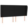 vidaXL T&ecirc;te de lit avec oreilles Noir 163x23x118/128 cm Tissu