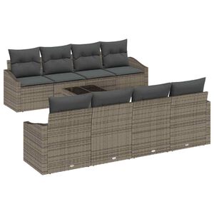 vidaXL Ensemble de Canap&eacute;s 7 pc Gris polyrotin