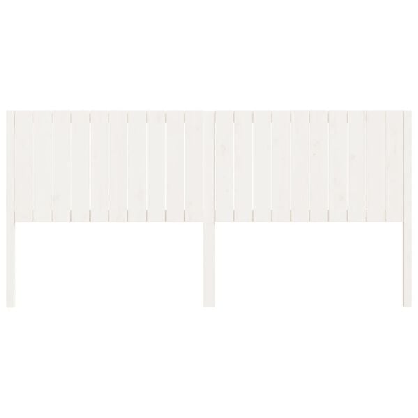 vidaXL T&ecirc;te de lit blanc 205,5x4x100 cm bois massif de pin
