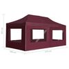 vidaXL Tente de r&eacute;ception pliable avec parois Aluminium 6x3 m Bordeaux